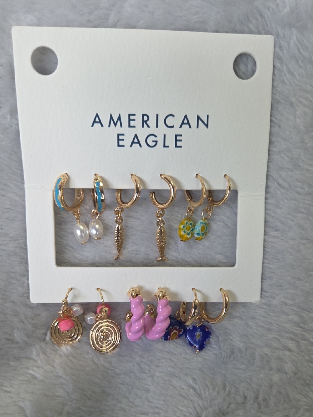 American Eagle Outfitters Gold Multi-Color Earring Sets